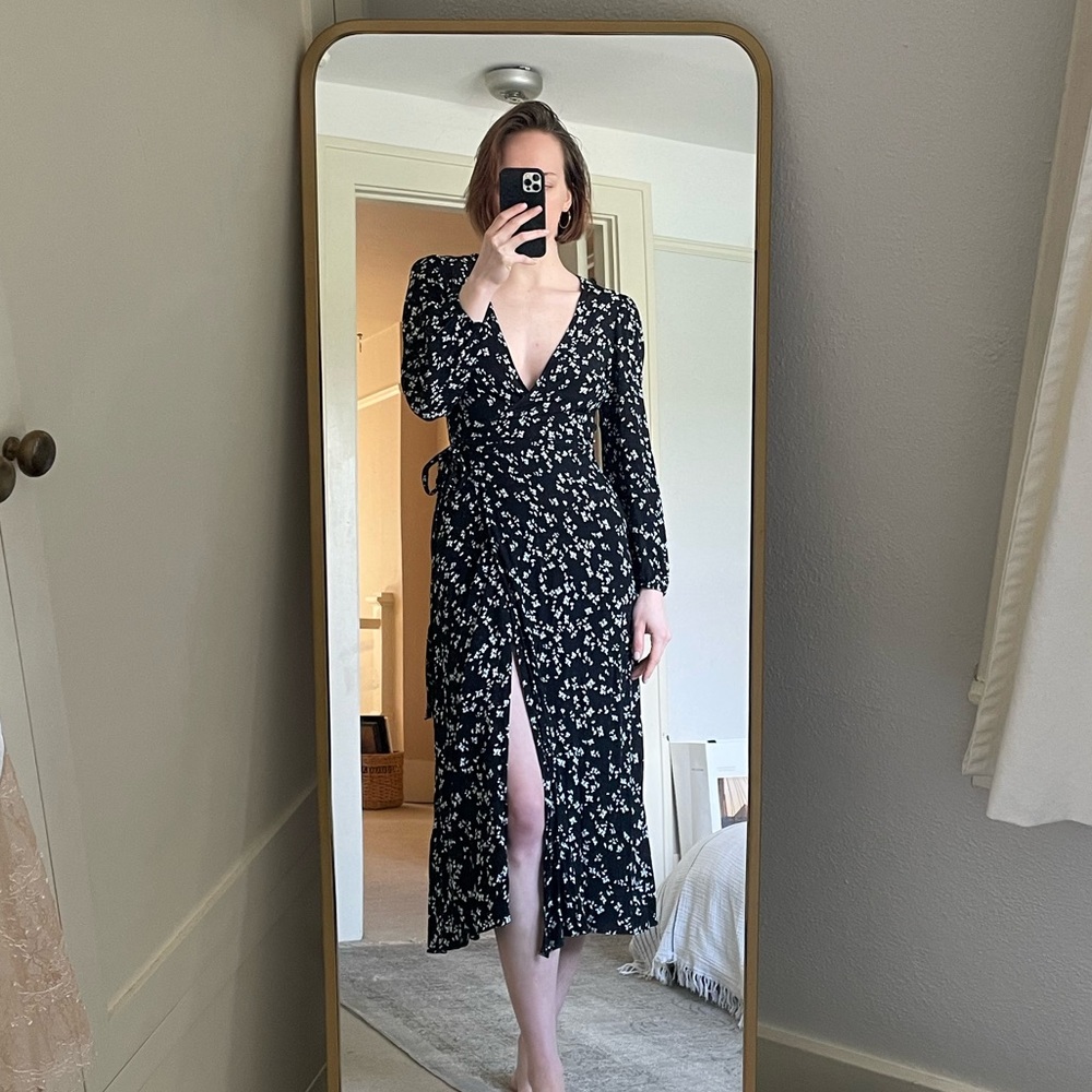 & Other Stories floral wrap dress